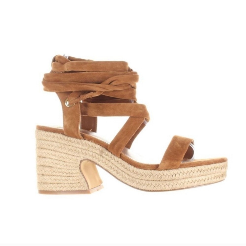 Vince Camuto Roreka Tan Espadrille Wedge Sandals.